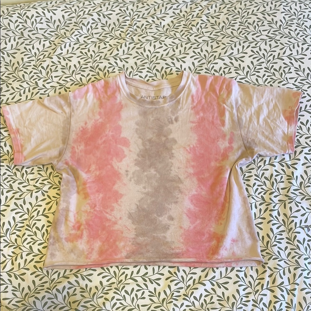 Pink and Tan Women’s T-Shirt Size M